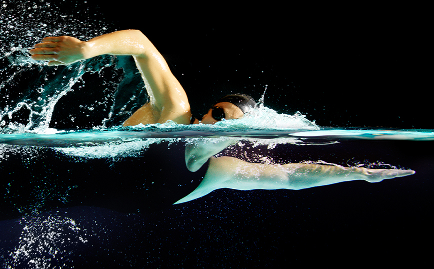 woman swimming a stroke